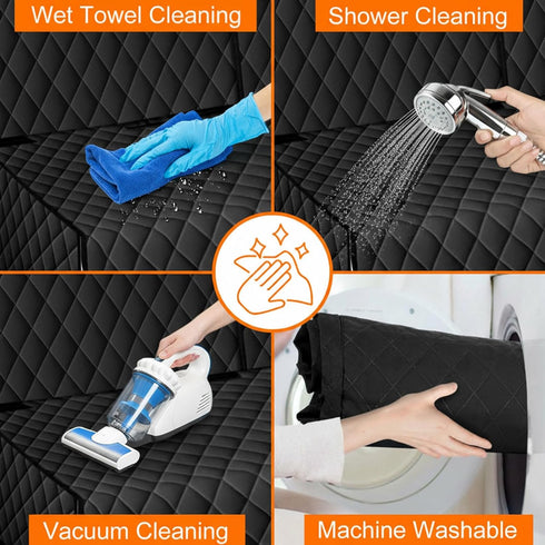 60/40 Dog Car Seat Cover for Back Seat - Waterproof, Non-Slip, Pet Bench Seat Covers, with Split Bench Fit, Universal