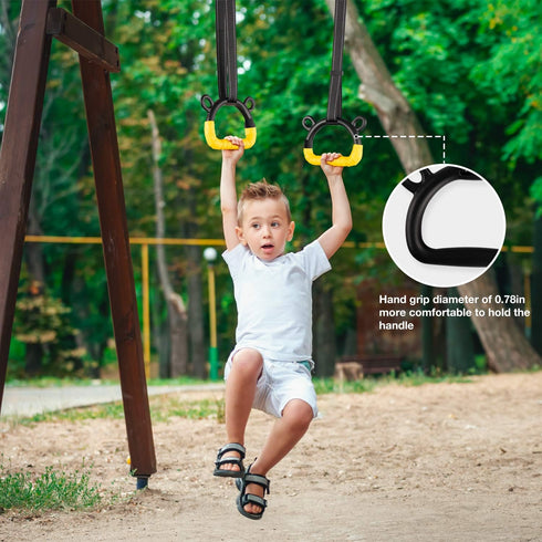 220lb(NO EXQ Home Kids Gymnastic Rings Pull up Rings for Chlidren Exercise,Indoor Gym Ring,Kids Gymnastics Rings