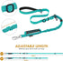 Reflective Heavy Duty Dog Leash with Car Seat Belt and Padded Handle, Tactical No Pull Leash for Large Medium Dogs,