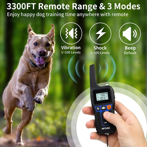 Dog Training Collar, Auto Bark Mode and Electric Collar with 3 Modes, Waterproof for Small Large Dogs