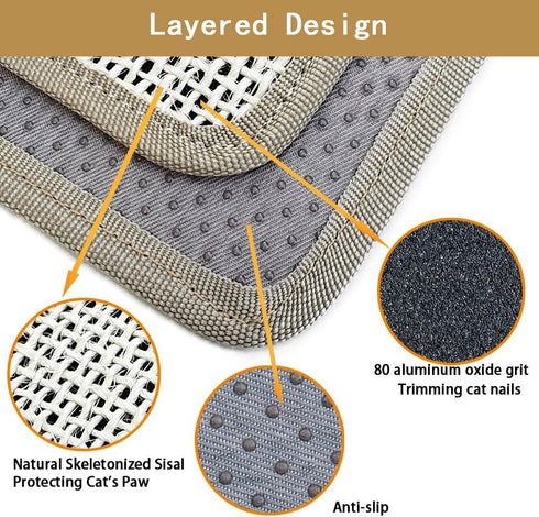 Deapher 2PCS 80-Grit Trimming Cat Nail File Scratcher with Aluminum Oxide - Wrap-Around Design for Nail & Scratching