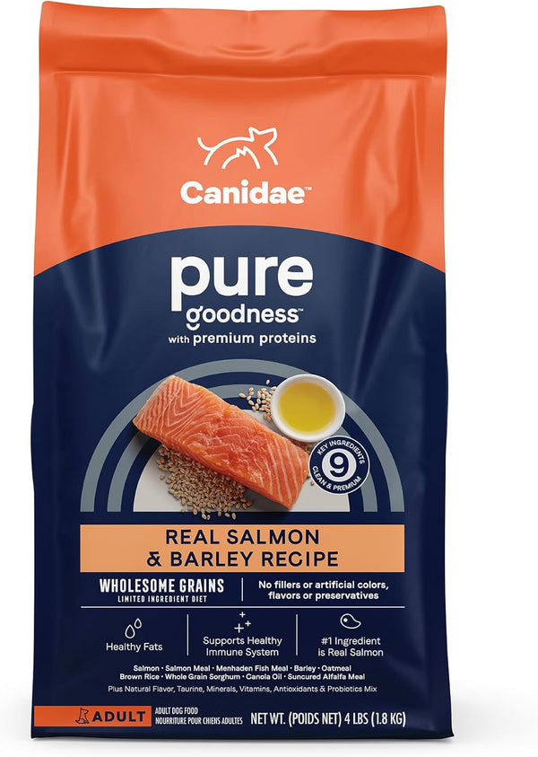 CANIDAE Pure Limited Ingredient Premium Adult Dry Dog Food: Real Salmon & Barley Recipe, 4 lbs