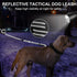 Tactical Dog Leash Heavy Duty, 4-6FT Shock Absorbing Bungee Leash with 2 Padded Handles for Medium Large Dogs, Black