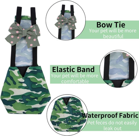 BNVXR 3Pcs Washable Chicken Diapers for Hens & Ducks with Bow Tie Design, Waterproof Cloth Fabric Duck Diapers