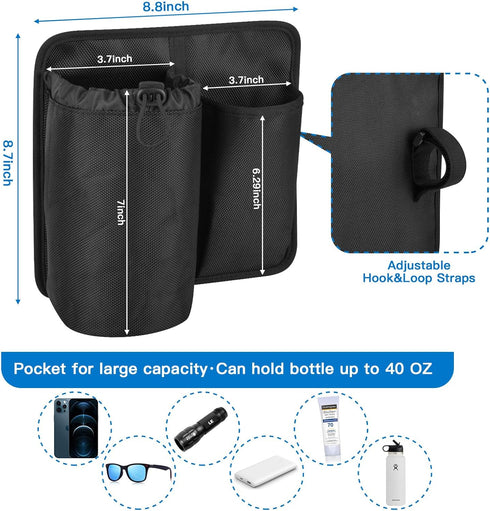 Xxerciz Chair Cup Holder with Phone Holder Adjustable Nylon Armrest Drink Holder Organizer Universal Water Bottle