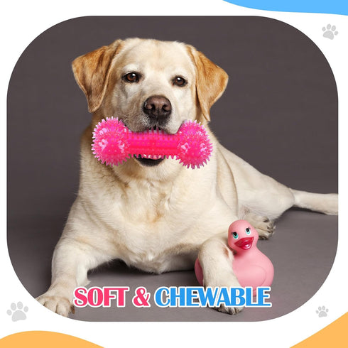 4 Pcs 4.5'' Spiky Squeaker Football Dog Toy for Medium Large Dogs, Spiky Balls for Aggressive Chewers