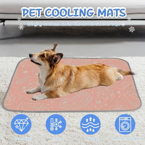 imiBBWQu Summer 27" 22" Cooling Mat for Dogs White Sky Cooling Mat Washable Outdoor Dog Pad Dog Waterbed Square Bed