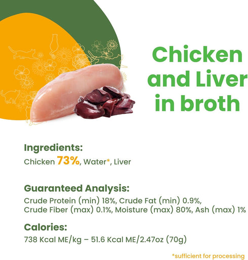 almo nature HQS Natural Wet Cat Food, Chicken and Liver in Broth, 2.47 oz, Pack of 24