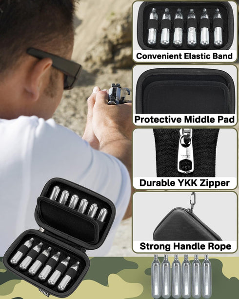 RAIACE CO2 Cartridges Storage Case, Compatible with Crosman & Umarex, Case Only (CO2 Cartridges Not Included)