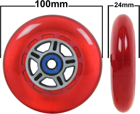 TGM Skateboards 2 7 100mm Scooter Wheels with ABEC Bearings for Razor Scooter