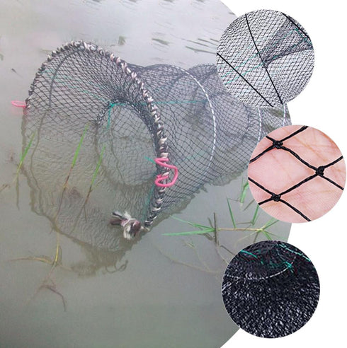 30cm Beaupretty Foldable Crawfish Trap Shrimp and Crab Fishing Net Diameter with Spring Frame for Outdoor Minnow