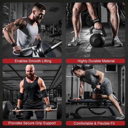 Vtrbwze Gym Lifting Straps for Weightlifting & Deadlift - Non-Slip Silicone Grip, Padded Wrist Support