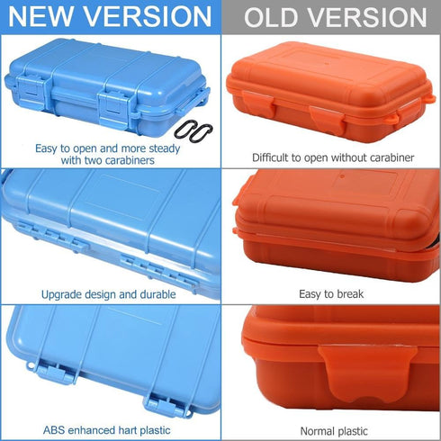 Waterproof Shockproof Dry Storage Box, Hard Plastic Protective Grip Carry Case + Foam + Handle for Fishing Camping