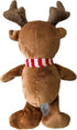 Midlee Christmas Reindeer Plush Dog Toy with Scarf, Squeaky Holiday Pet Gift