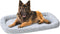 Friends Forever Bolster Dog Crate Mat 48 Inch, Washable Dog Crate Pad for Raised Dog Bed and Crate, Sherpa Fleece, Nova