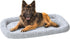 Friends Forever Bolster Dog Crate Mat 48 Inch, Washable Dog Crate Pad for Raised Dog Bed and Crate, Sherpa Fleece, Nova
