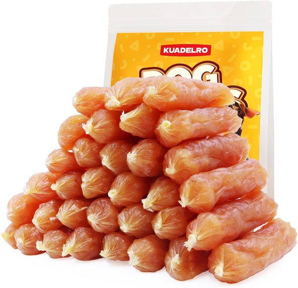 Chicken Sausage Dog Treats, High Protein Chicken Jerky Training Treats Skiny Coat