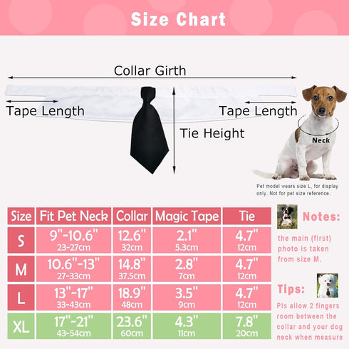 KOOLMOX Formal Dog Necktie and Suit, Adjustable Closure Tape for Medium, Large Male Dogs, Wedding Attire (Black)