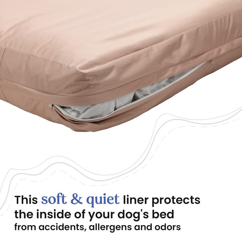 Dog Bed Liner, Premium Durable Waterproof Heavy Duty Machine Washable Material, Large, Tan