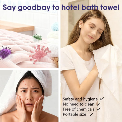 Easerlivd 10 Pack 55"x27.5",Disposable Compressed Bath Towel Tablets Disposable Travel Towels for Body Extra Large
