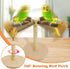 Finches Bird Stand Perch Toy Natural Wooden Parakeet Toys with Edible Chew Toy Interactive Spinning Toy Bird Cage