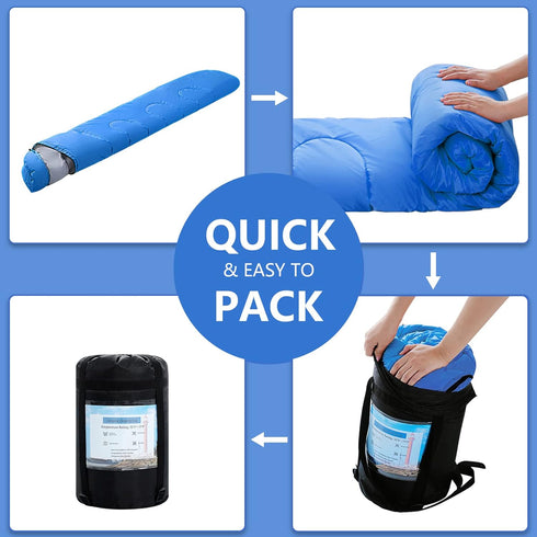 Sleeping Bags for Adults, Kids & Girls - Lightweight Waterproof Sleeping Bag for 3-4 Seasons Hiking, Camping