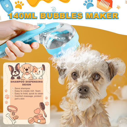 Peehss 3Pcs Dog Bath Brush, Dog Scrubber for Bath, Dog Shampoo Brush Bubble Maker, Dog Paw Washer, dog grooming Massage