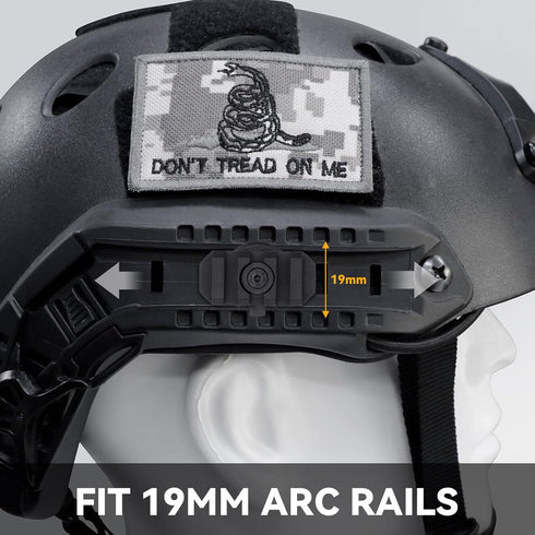 Qavctw Tactical ARC Rail Adapter Mount, 360 Degrees Rotation for 19mm Tactical Fast Helmet