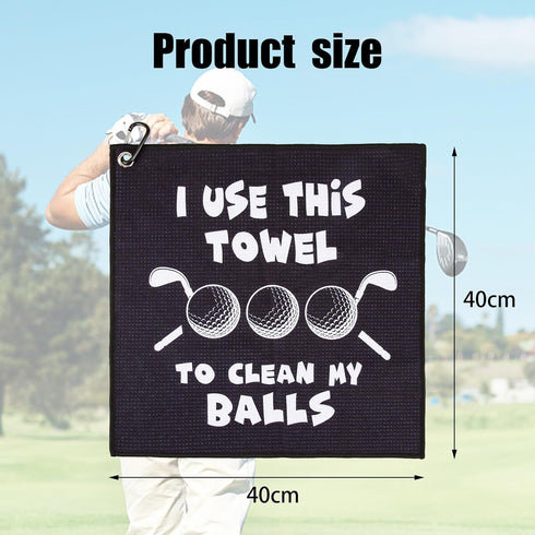 Golf Towel with Clip, Printed Golf Towels for Bags, Funny Golf Gift for Men Women, Birthday Gifts for Golf Fans (3)