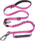 Tactical Heavy Duty Dog Leash, 4-6FT Shock Absorbing Bungee with 2 Padded Handles for Medium Large Dogs, Pink