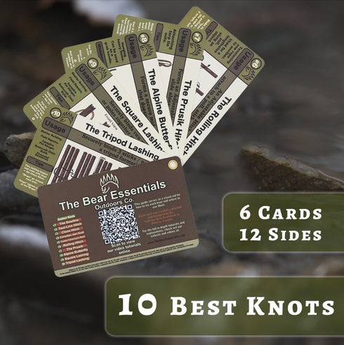 Backpacking, Knot Tying Kit | Camping & Outdoor Knots Edition - by The Bear Essentials Outdoors with Waterproof Knot