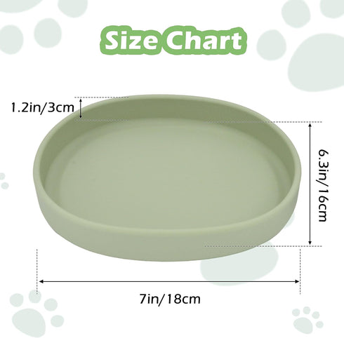 Cat Bowls Silicone Dog Bowls, Non-Slip 10 OZ Pet Bowl for Dry & Wet Food, Green 2pcs for Small Pets