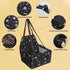 PetsHome Foldable Dog Car Seat, Waterproof Oxford Travel Bag for Small to Medium Dogs, Pattern Black