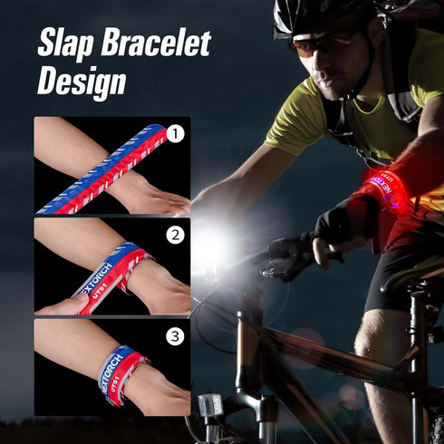 NEXTORCH LED Slap Armband Lights, Rechargeable Safety Wristband Lights (1 Pack), High Visibility Reflective Light Up