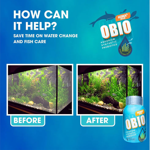 KOIKA OBIO Aquarium Water Treatment, 300ml Liquid for Fish & Shrimp Growth and Immune System Improvement