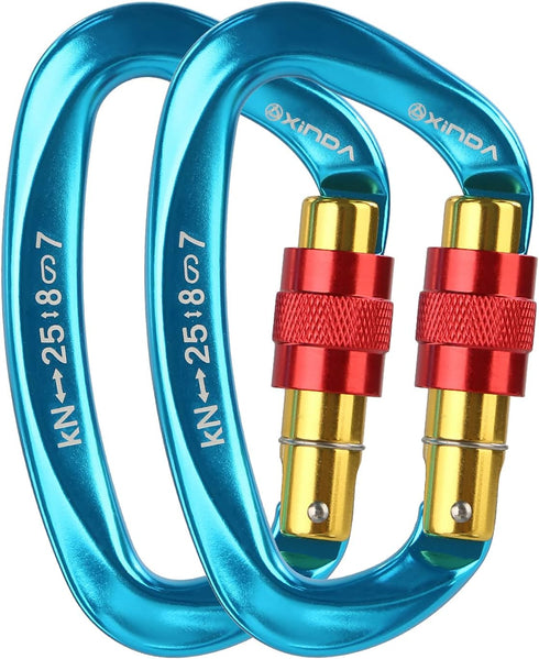 Screwgate Locking Carabiner Clip - Professional Rock Climbing Carabiner Screw Lock, Heavy Duty Carabiners for Climbing,