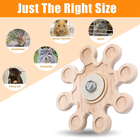 WanZEXine Chinchilla Chinchilla (6.3 Rotating Natural Wood Chew Toys, Interactive Enrichment Rat Enrichment Toys