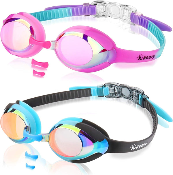Keary Kids Swim Goggles for Toddler Youth (3-12), Anti-Fog Waterproof Clear Vision