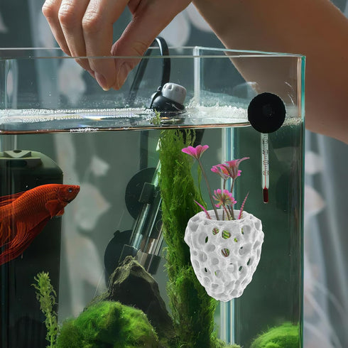 DOITOOL Aquarium Shrimp Breeding Cave with Holes Hollow Reef Rock Shrimp Hideout for Fish Tank Landscaping Decor