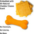 Playology Dog Toys Dual Layer Bone Chew Toy - Durable Rubber for Large Dogs - Cheddar Cheese Scented Orange Toy Bones