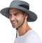 PFFY Sun Bucket Hat for Men Women, 3” Wide Brim, UPF 50+, Fishing & Beach Hats