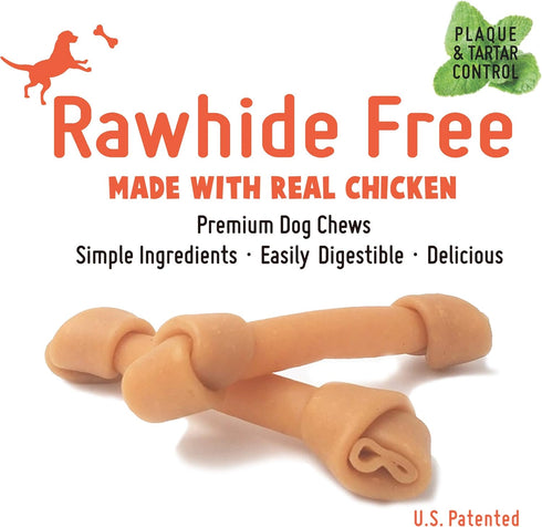 Premium Peanut Butter Dog Chew Bones, Rawhide Free, Gluten Free, 18pcs/pack, Healthy and Highly Digestible