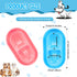 2 Pieces Cat Food Bowls, Plastic Double Pet Bowls for Cats and Dogs, No Spill (Pink and Light Blue)
