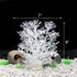 JIH Aquarium Decor Plastic Plant Small, Fish Tank Ornament Artificial Plants 8 inch (White, 2 Pcs)