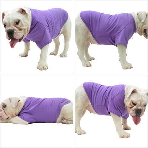 Lovelonglong 2019 Pet Clothing - Basic Blank T-Shirt for Small Dogs, Purple, Size L