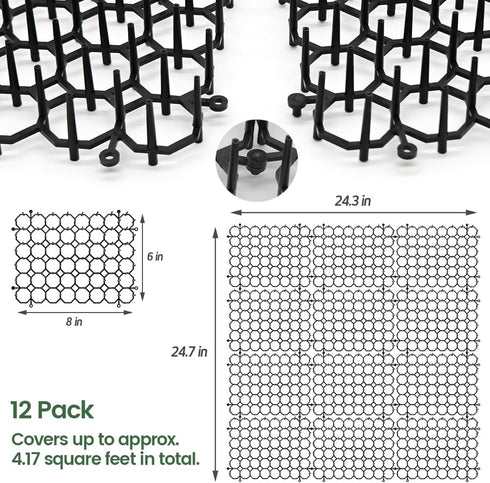 Ley's 12 Pack Cat Deterrent Mat, 6 x 8 in Scat Mat with Spikes, Keep Cats Away from Plants & Furniture