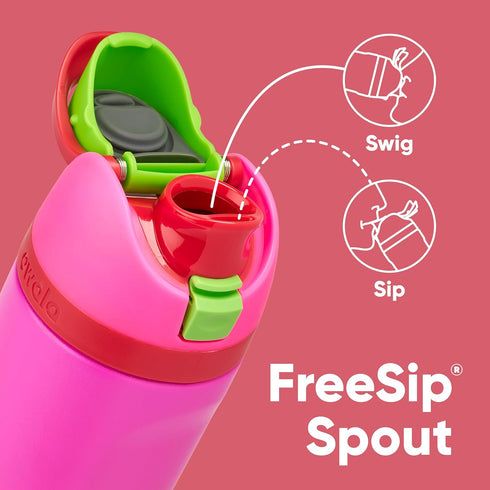 Owala Kids FreeSip Insulated Stainless Steel Water Bottle with Straw, BPA-Free, 16 oz, All the Berries