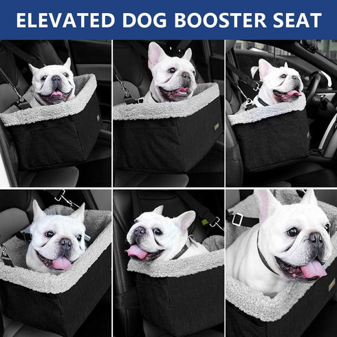 Dog Car Seats for Small Dogs, Upgrade Booster Seat with Metal Frame for Pets up to 20lbs