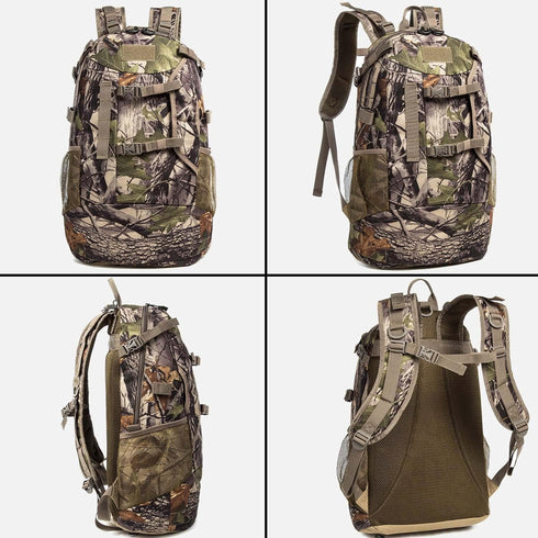 Hunting Backpack - Outdoor Daypack for Bow or Rifle with Rain Cover, Green