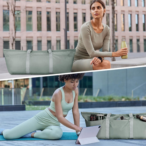 sportsnew Large Yoga Mat Bag with Shoes Bag and Wet Compartment, Adjustable Strap for Women Men